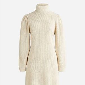 J.Crew Puff-Sleeve Turtleneck Sweater Dress